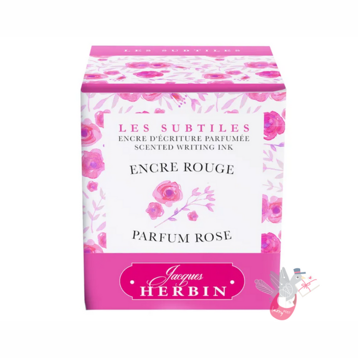 HERBIN Scented Fountain Pen Ink - 30mL (with pen rest) - Red Rose