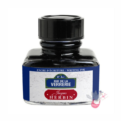 HERBIN "Jewel of Inks" Fountain Pen Ink - 30mL (with pen rest) - Bleu Azur (Azure Blue)