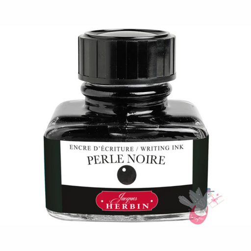 HERBIN "Jewel of Inks" Fountain Pen Ink - 30mL (with pen rest) - Perle Noire (Pearl Black)