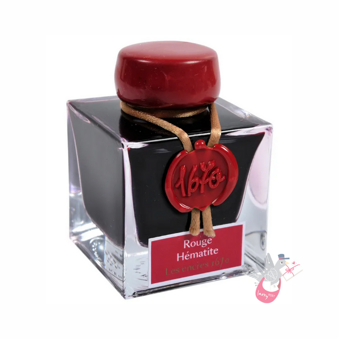 HERBIN Prestige 1670 (Shimmer) Fountain Pen Ink - 50mL - Rouge Hermatite (Red Hematite/Gold)