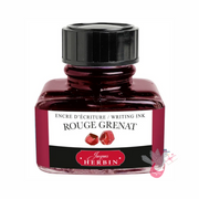 HERBIN "Jewel of Inks" Fountain Pen Ink - 30mL (with pen rest) - Rouge Grenat (Garnet Red)