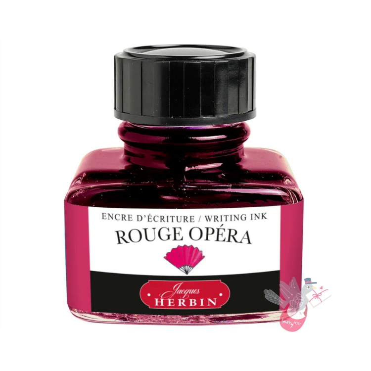 HERBIN "Jewel of Inks" Fountain Pen Ink - 30mL (with pen rest) - Rouge Grenat (Garnet Red)