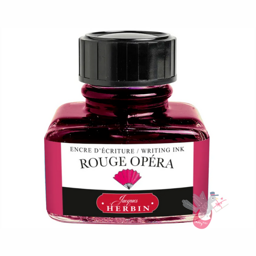 HERBIN "Jewel of Inks" Fountain Pen Ink - 30mL (with pen rest) - Rouge Grenat (Garnet Red)