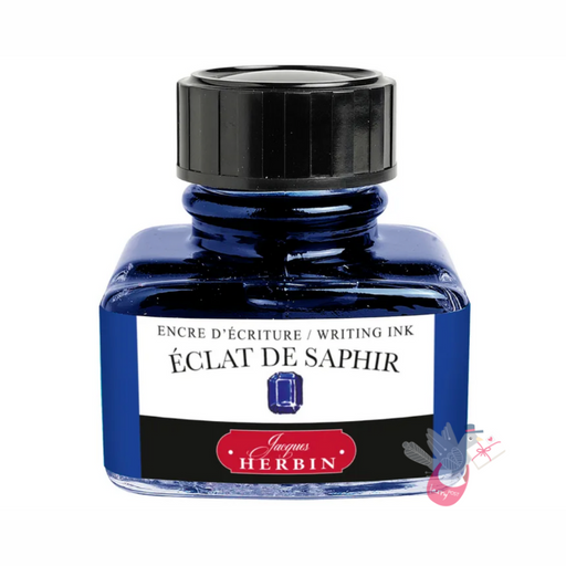 HERBIN "Jewel of Inks" Fountain Pen Ink - 30mL (with pen rest) - Saphir (Sapphire Blue)