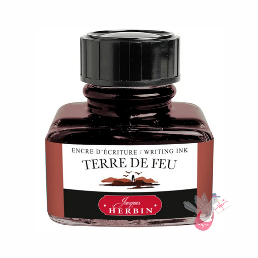 HERBIN "Jewel of Inks" Fountain Pen Ink - 30mL (with pen rest) - Terre De Feu (Land of Fire)