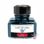 HERBIN "Jewel of Inks" Fountain Pen Ink - 30mL (with pen rest) - Vert de Gris (Green Grey)