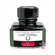 HERBIN "Jewel of Inks" Fountain Pen Ink - 30mL (with pen rest) - Vert Empire (Empire Green)