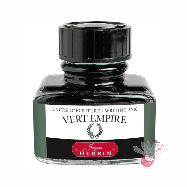 HERBIN "Jewel of Inks" Fountain Pen Ink - 30mL (with pen rest) - Vert Empire (Empire Green)