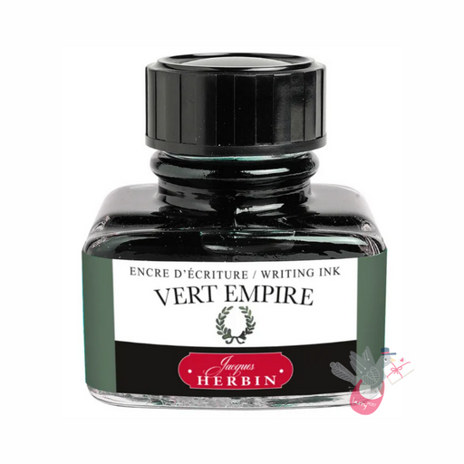 HERBIN "Jewel of Inks" Fountain Pen Ink - 30mL (with pen rest) - Vert Empire (Empire Green)