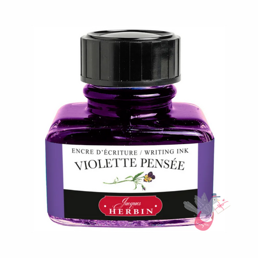 HERBIN "Jewel of Inks" Fountain Pen Ink - 30mL (with pen rest) - Violette Pensee (Violet Pansy)