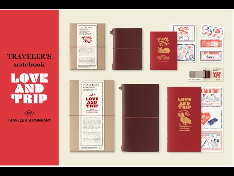 Traveler's Company Leather Notebook - Regular Size Starter Kit - Red - Love and Trip (Limited Edition)