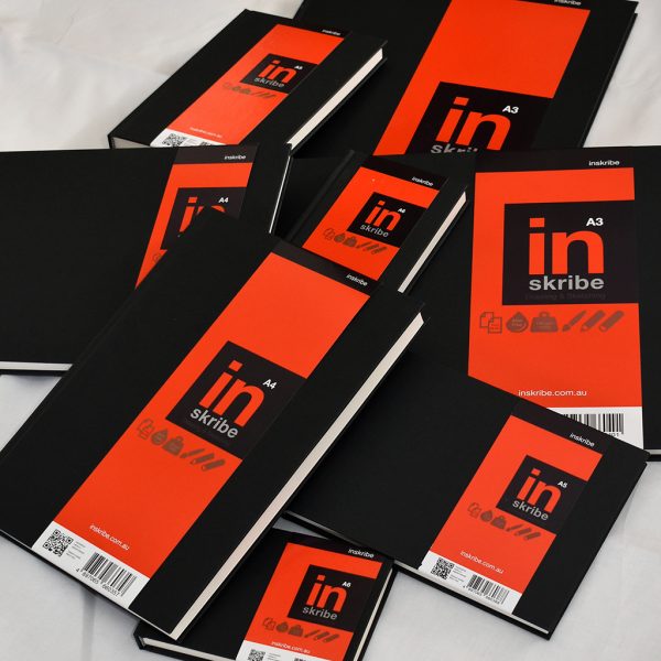 INSKRIBE Hard Cover Sketchbook - Medium Grain - 150gsm - Landscape Short A6 (153 x 110mm)
