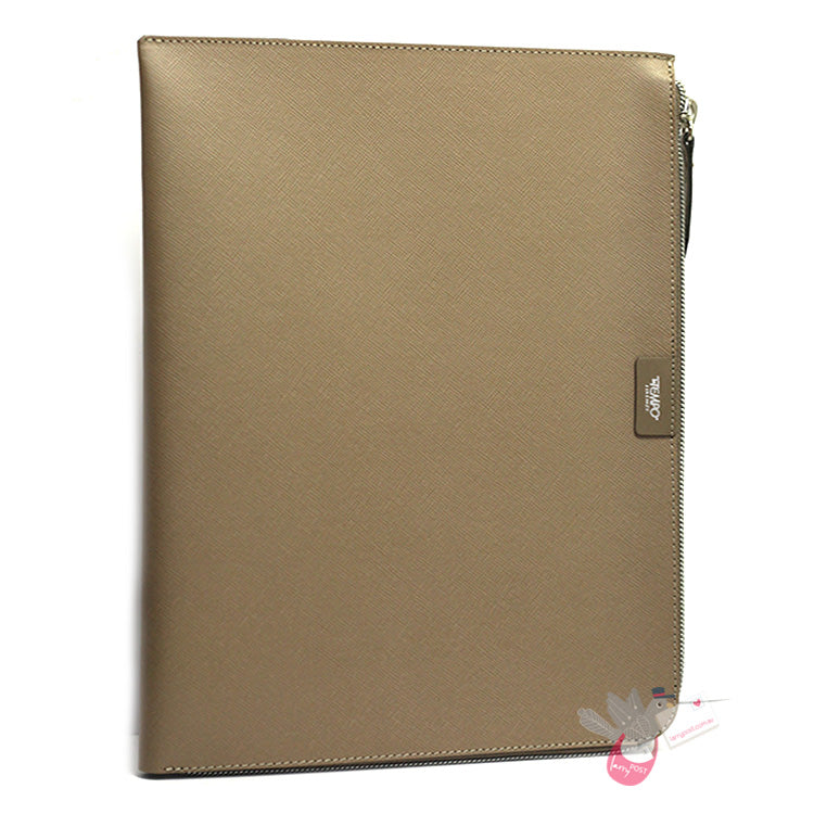 RAPSODIA Saffiano Notebook Holder - To Fit Slim A4 Notebook -Taupe