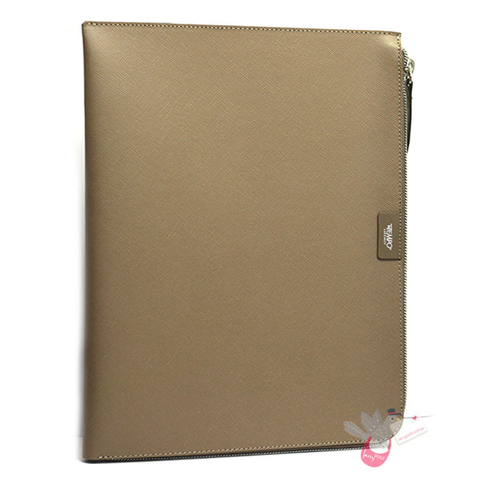 RAPSODIA Saffiano Notebook Holder - To Fit Slim A4 Notebook -Taupe