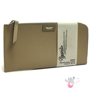 RAPSODIA Saffiano Leather Receipt Holder - Taupe