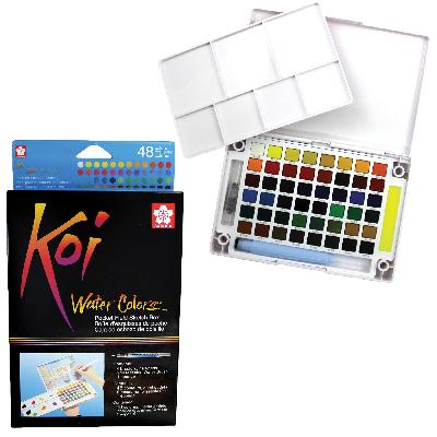SAKURA Koi Water Colour Field Sketch Box / Kit - 48 Colours