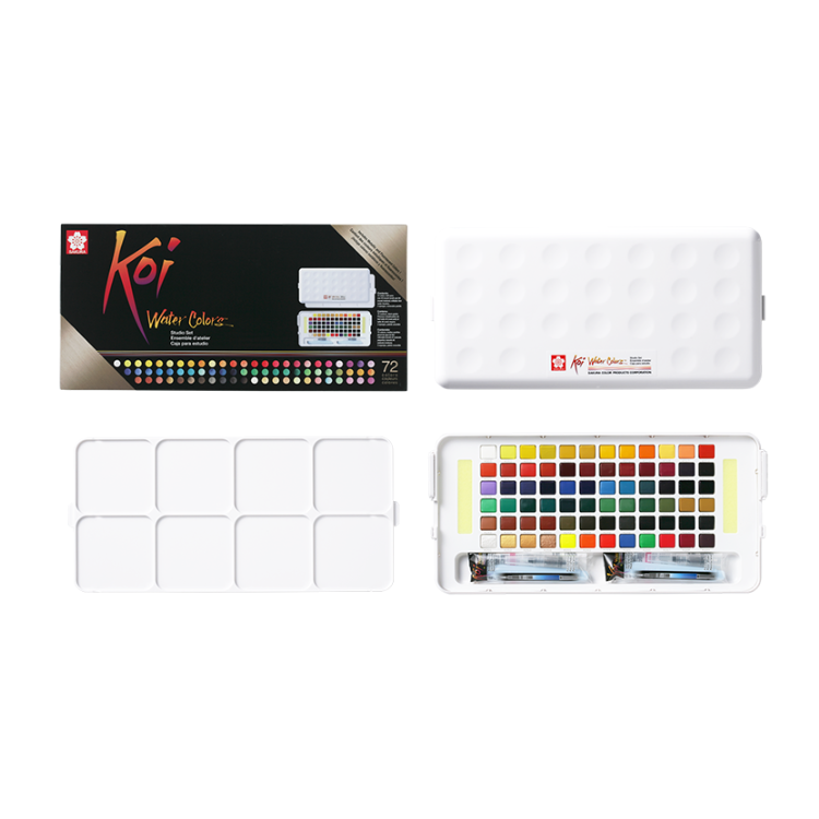 SAKURA Koi Water Colour Field Sketch Box / Kit - 72 Colours