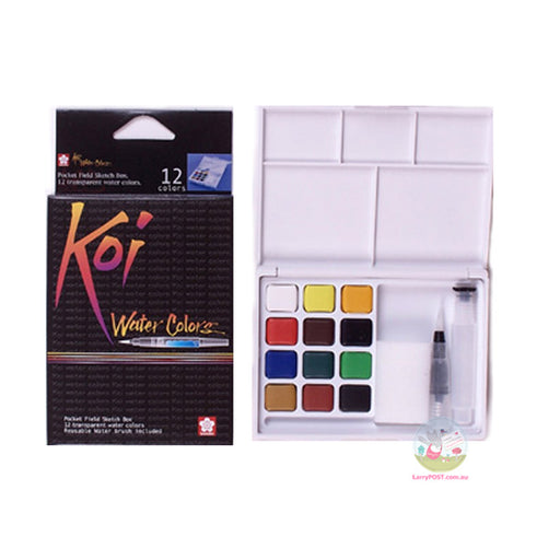 SAKURA Koi Water Colour Pocket Field Sketch Box / Kit - 12 Colours