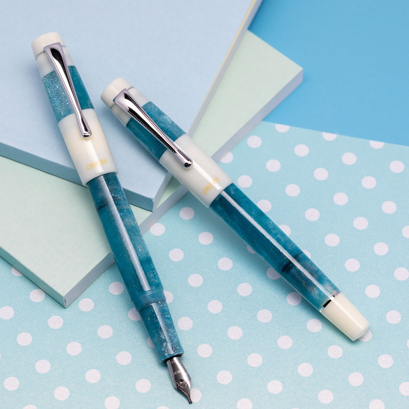OPUS 88 Koloro Fountain Pen - Blue/White - Broad Nib