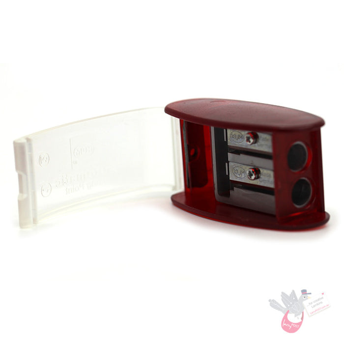 KUM 2-Hole Automatic Long Point Pencil Sharpener with 2 spare blades (AS2) - Red