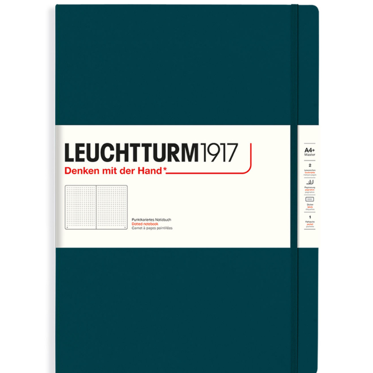 LEUCHTTURM1917 Classic Hard Cover - Master A4 - Dotted - Pacific Green