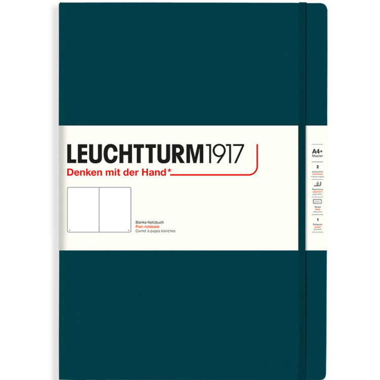 LEUCHTTURM1917 Classic Hard Cover - Master A4 - Plain - Pacific Green