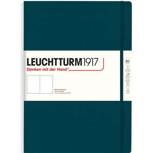 LEUCHTTURM1917 Classic Hard Cover - Master A4 - Plain - Pacific Green