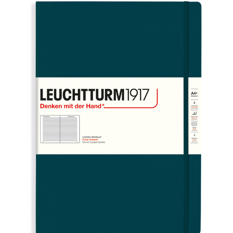 LEUCHTTURM1917 Classic Hard Cover - Master A4 - Ruled - Pacific Green