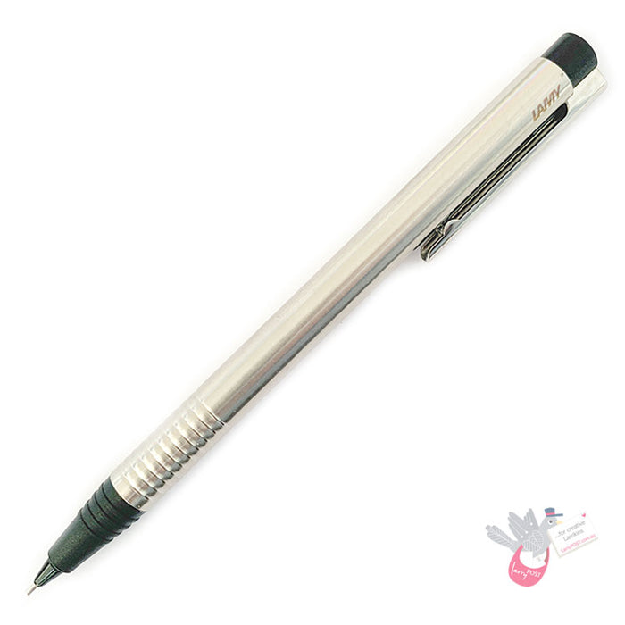 LAMY Logo Mechanical Pencil - Polished Stainless Steel / Matt Black Tip - 0.7mm lead