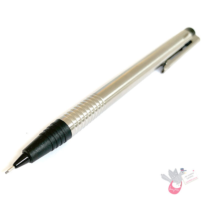 LAMY Logo Mechanical Pencil - Polished Stainless Steel / Matt Black Tip - 0.7mm lead