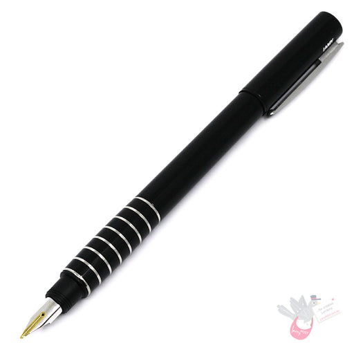 LAMY Accent Brilliant Fountain Pen in Gloss Black - Diamond Lacquer Grip - 14ct Bi-Colour Gold Nib - EF