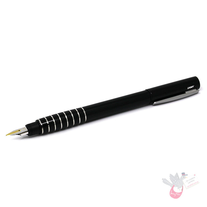 LAMY Accent Brilliant Fountain Pen in Gloss Black - Diamond Lacquer Grip - 14ct Bi-Colour Gold Nib - EF