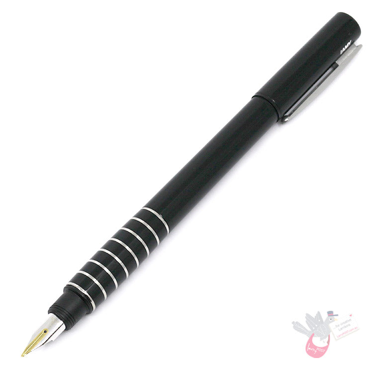 LAMY Accent Brilliant Fountain Pen in Gloss Black - Diamond Lacquer Grip - 14ct Bi-Colour Gold Nib - EF