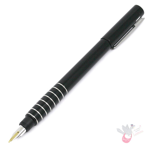 LAMY Accent Brilliant Fountain Pen in Gloss Black - Diamond Lacquer Grip - 14ct Bi-Colour Gold Nib - EF