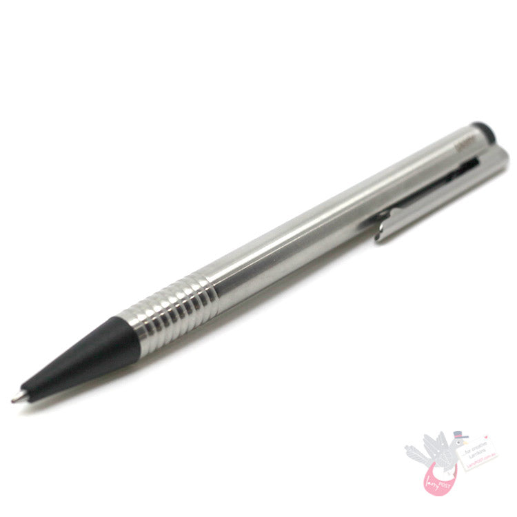 LAMY Logo Ballpoint Pen - Polished Stainless Steel / Matt Black Tip