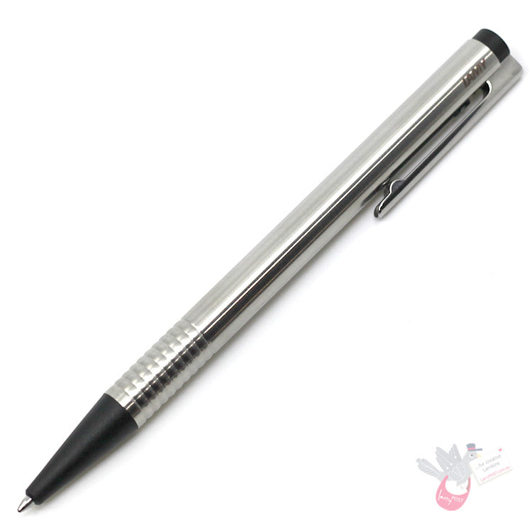 LAMY Logo Ballpoint Pen - Polished Stainless Steel / Matt Black Tip