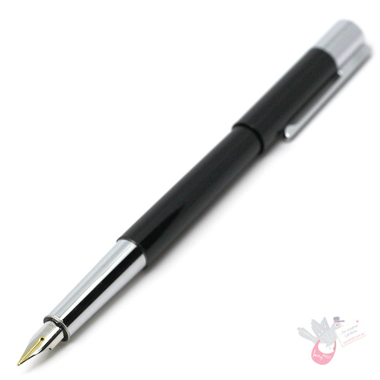 LAMY Scala Fountain Pen - Gloss Piano Black - 14ct bi-colour gold nib - Medium (no packaging)