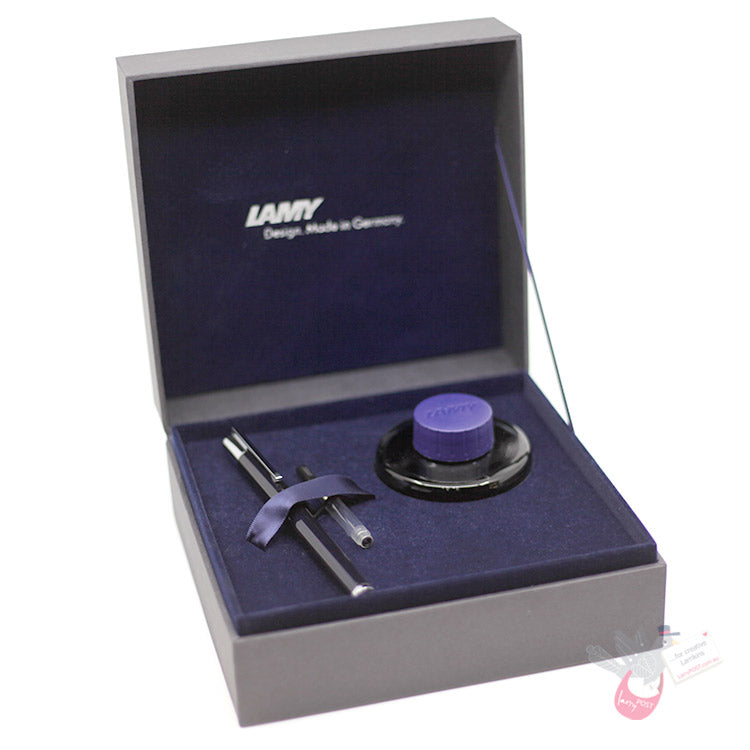 LAMY Scala Fountain Pen - Metallic blue black with stainless nib (50mL ink/converter) - Limited Edition