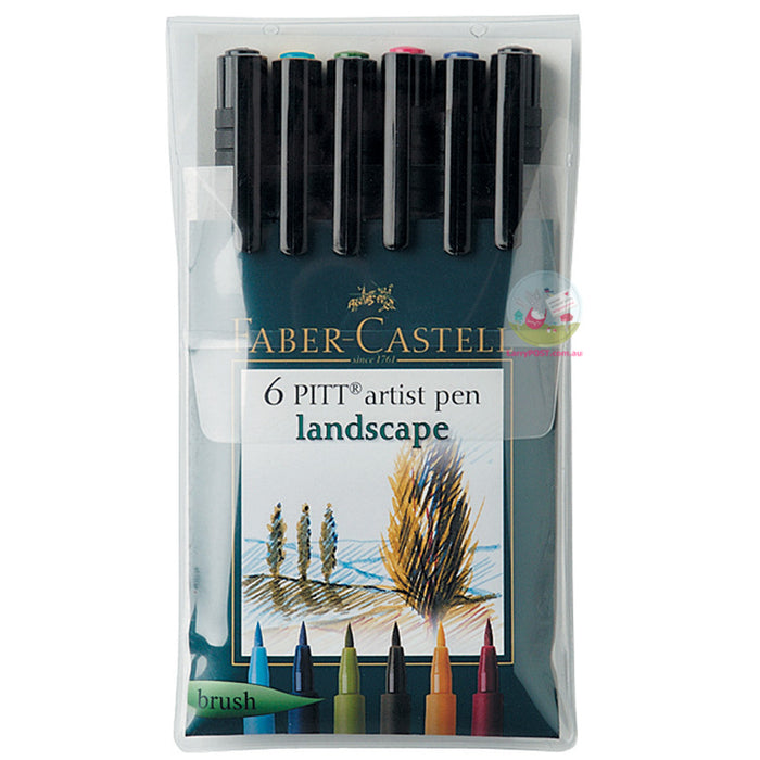FABER-CASTELL PITT Artist Pen - Landscape - Set of 6 Brushes