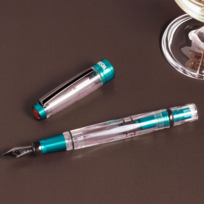 TWSBI Diamond 580ALR Caribbean Fountain Pen - Onyx plated Medium Nib