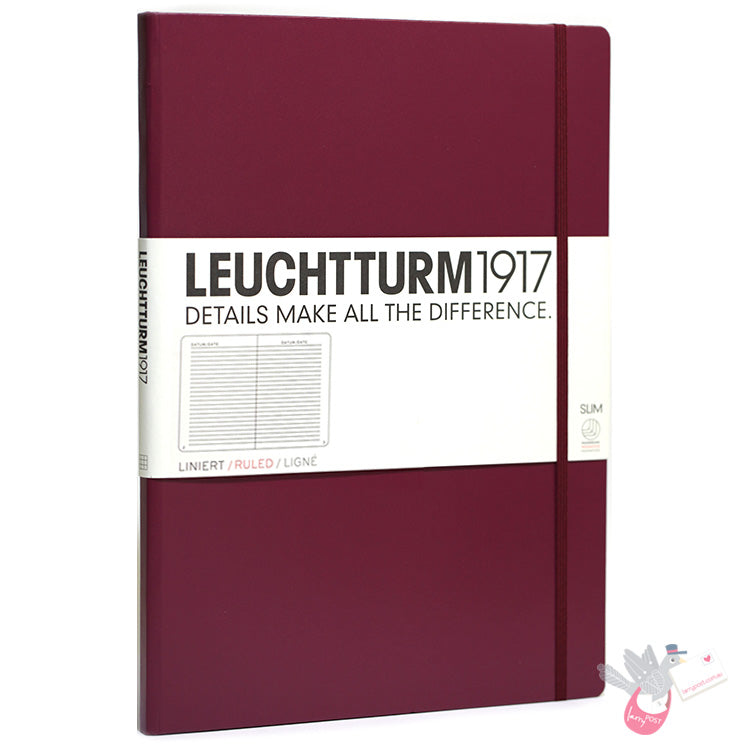 LEUCHTTURM1917 Classic Hard Cover - Master SLIM A4 - Ruled - Port Red