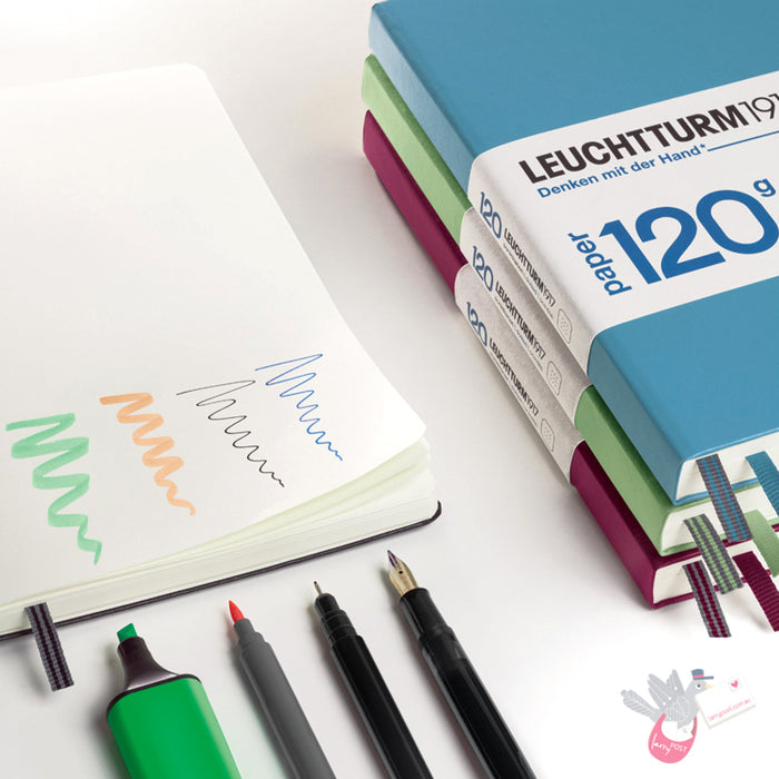 LEUCHTTURM1917 120gsm Classic Hard Cover Notebook - Medium (A5) - Ruled - Mint Green