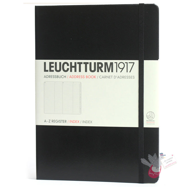 LEUCHTTURM1917 Classic Hard Cover Address Book - Medium (A5) - Black