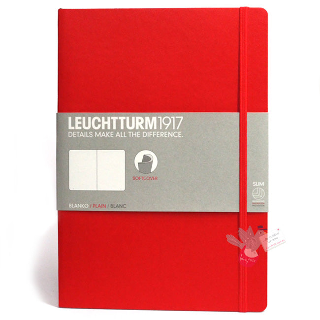 LEUCHTTURM1917 Composition Notebook Soft Cover - B5 - Plain - Red