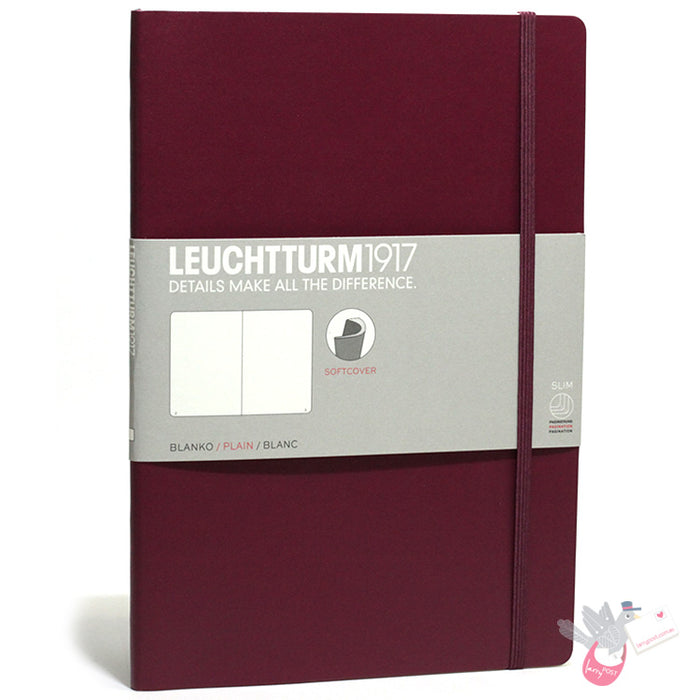 LEUCHTTURM1917 Composition Notebook Soft Cover - B5 - Plain - Port Red