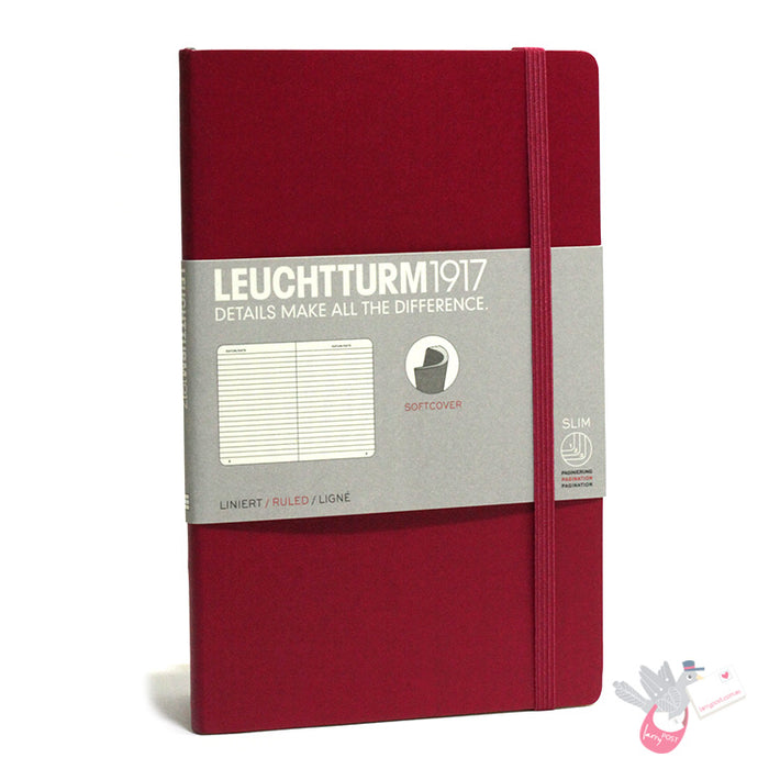 LEUCHTTURM1917 Composition Notebook Soft Cover - B6 - Ruled - Berry