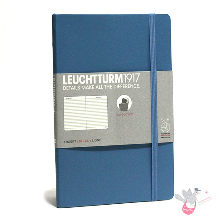 LEUCHTTURM1917 Paperback Notebook Soft Cover - B6 - Ruled - Nordic Blue