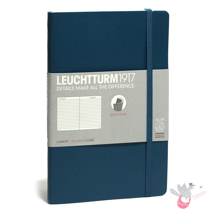 LEUCHTTURM1917 Paperback Notebook Soft Cover - B6 - Ruled - Pacific Green