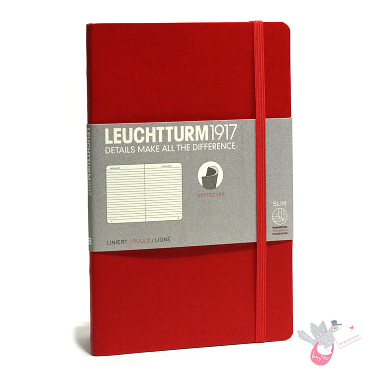 LEUCHTTURM1917 Paperback Notebook Soft Cover - B6 - Ruled - Red