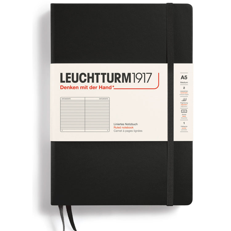 LEUCHTTURM1917 Classic Hard Cover - Medium A5 - Ruled - Black